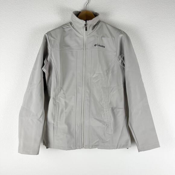 Columbia Jackets & Blazers - Columbia Full Zip Lined Jacket Women's Size Small Light Gray Beige Soft Shell